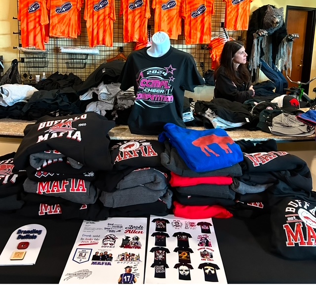 Branding Buffalo printed apparel on-site